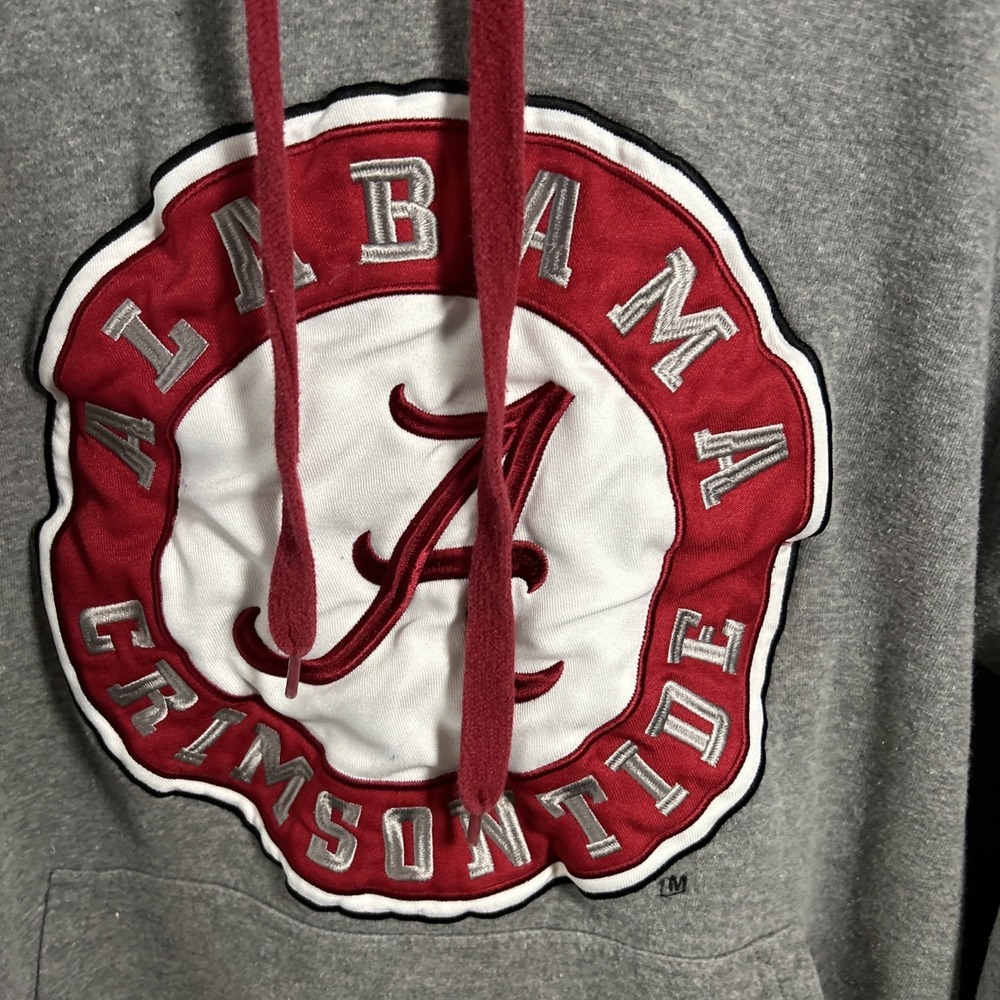 Alabama Crimson Tide Hoodie Small Gray Red NCAA Pullover Sweatshirt - Picture 2 of 5